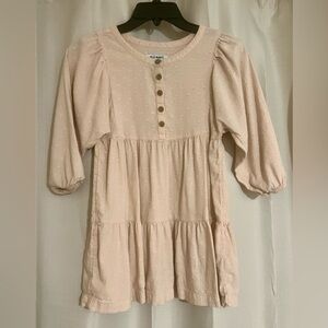 Old Navy Girls Blush Swiss Dot Tiered Dress Size S (6–7)